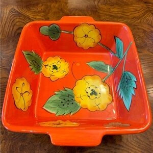 Temp-tations Presentable Ovenware Poppy Passion 1.5 Quart Baker Retired
